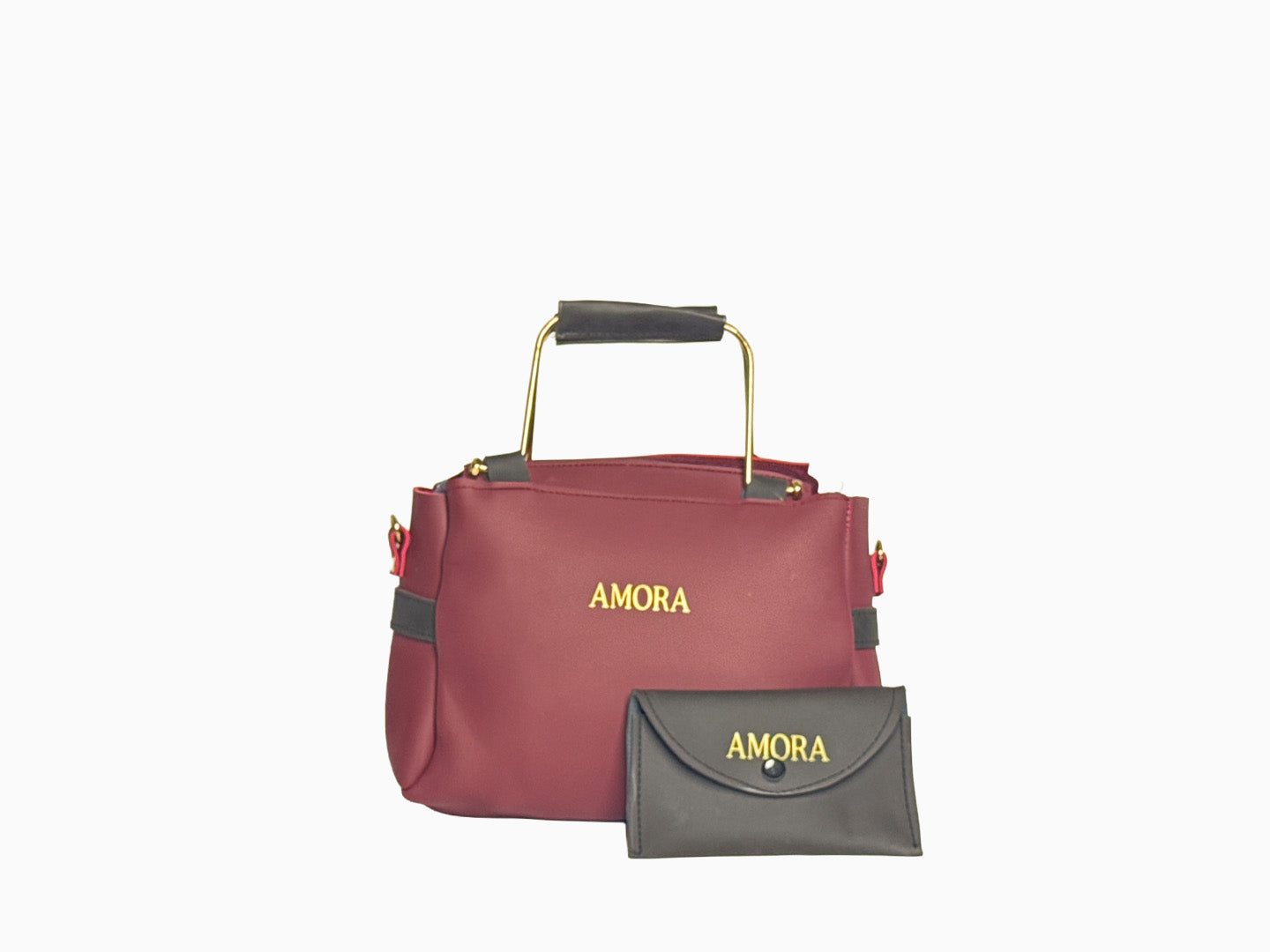 Amora Square Handbag in Maroon - Handbags by Amora Bags