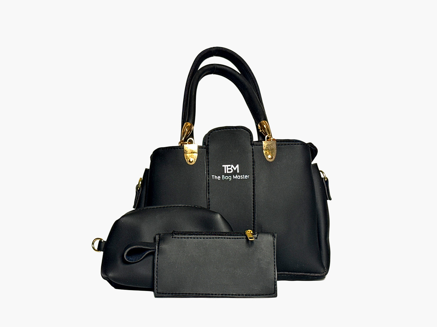 TBM Curved Handbag in Black - Handbags by Amora Bags