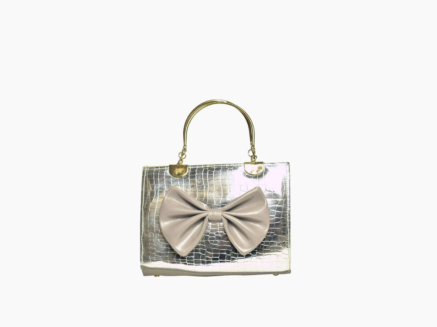 Big Bow in Silver - Crossbody Bags by Amora Bags