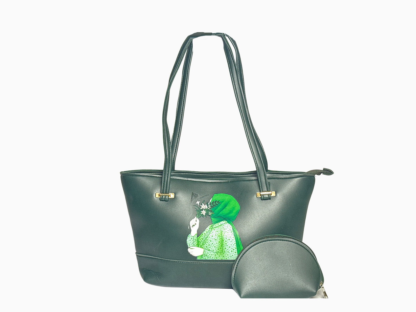 Hijabi Tote in Dark Green - Tote Bags by Amora Bags