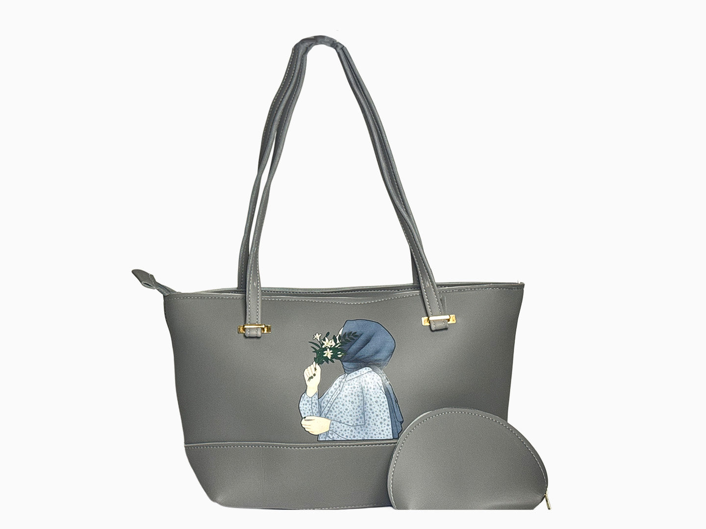 Hijabi Tote in Grey - Tote Bags by Amora Bags