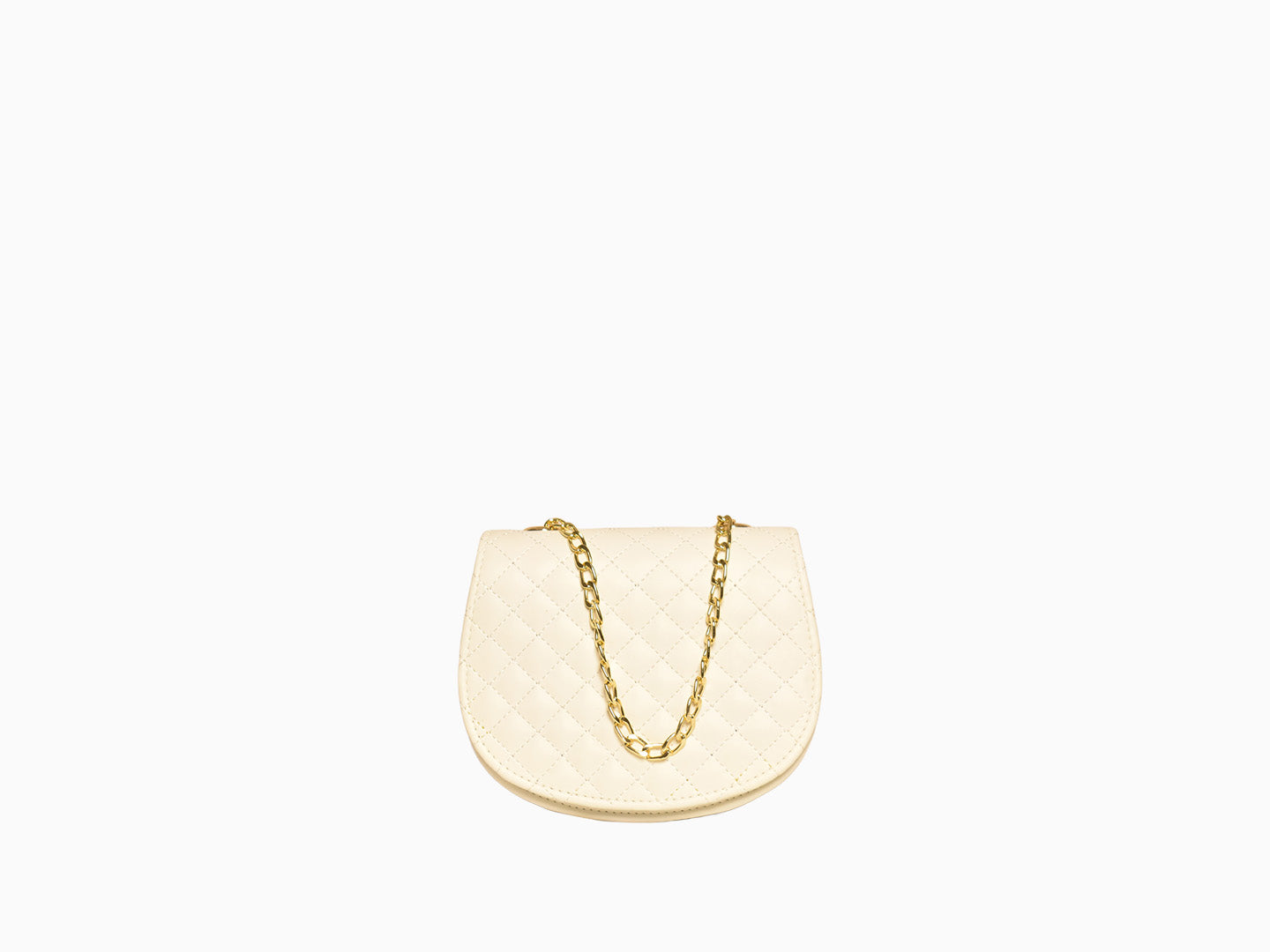 Diamond Stitch Flap in White - Crossbody Bags by Amora Bags
