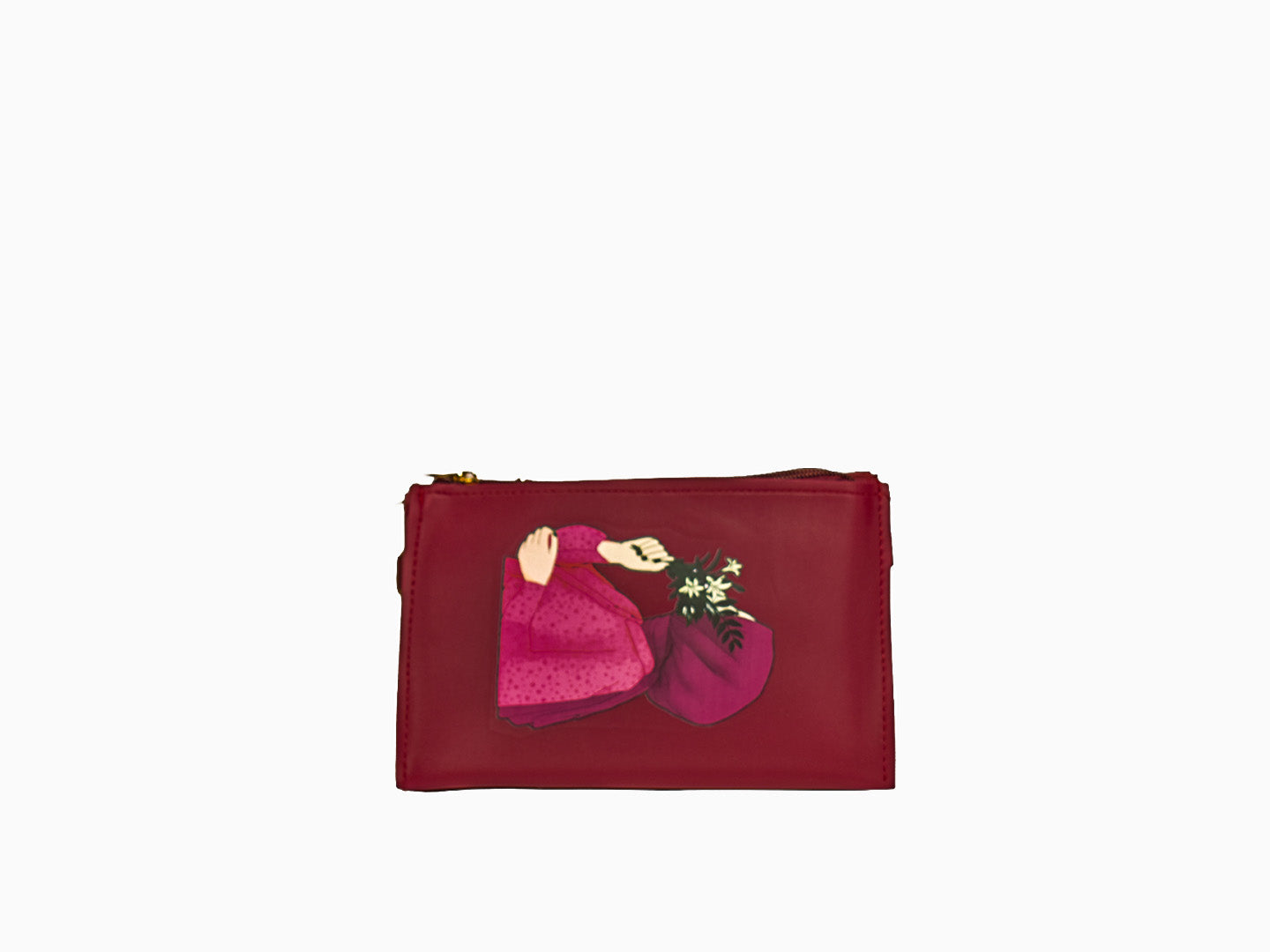 Hijabi 3 Zips in Maroon - Crossbody Bags by Amora Bags