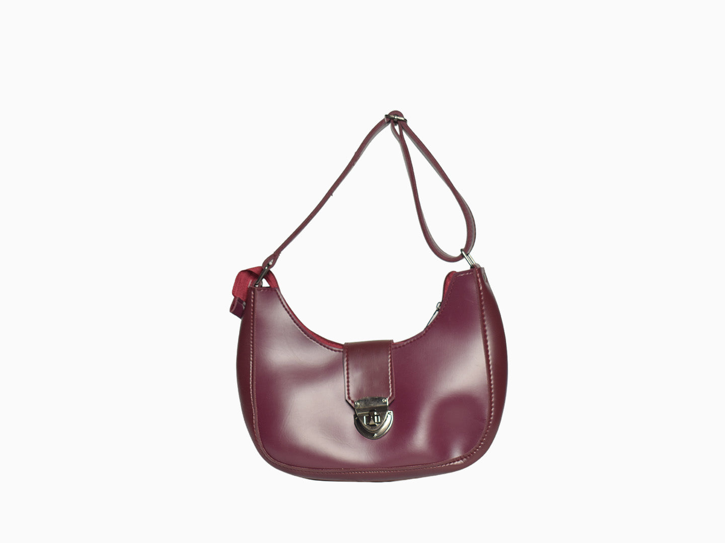 Large Moon Bag in Maroon - Shoulder Bags by Amora Bags