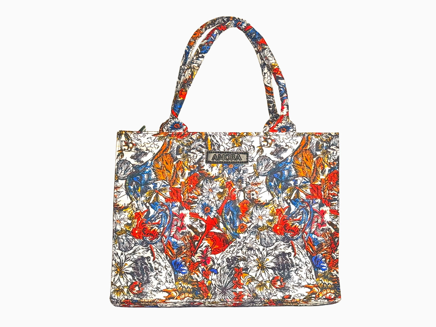 Thick Flower in Multi - Canvas Tote by Amora Bags