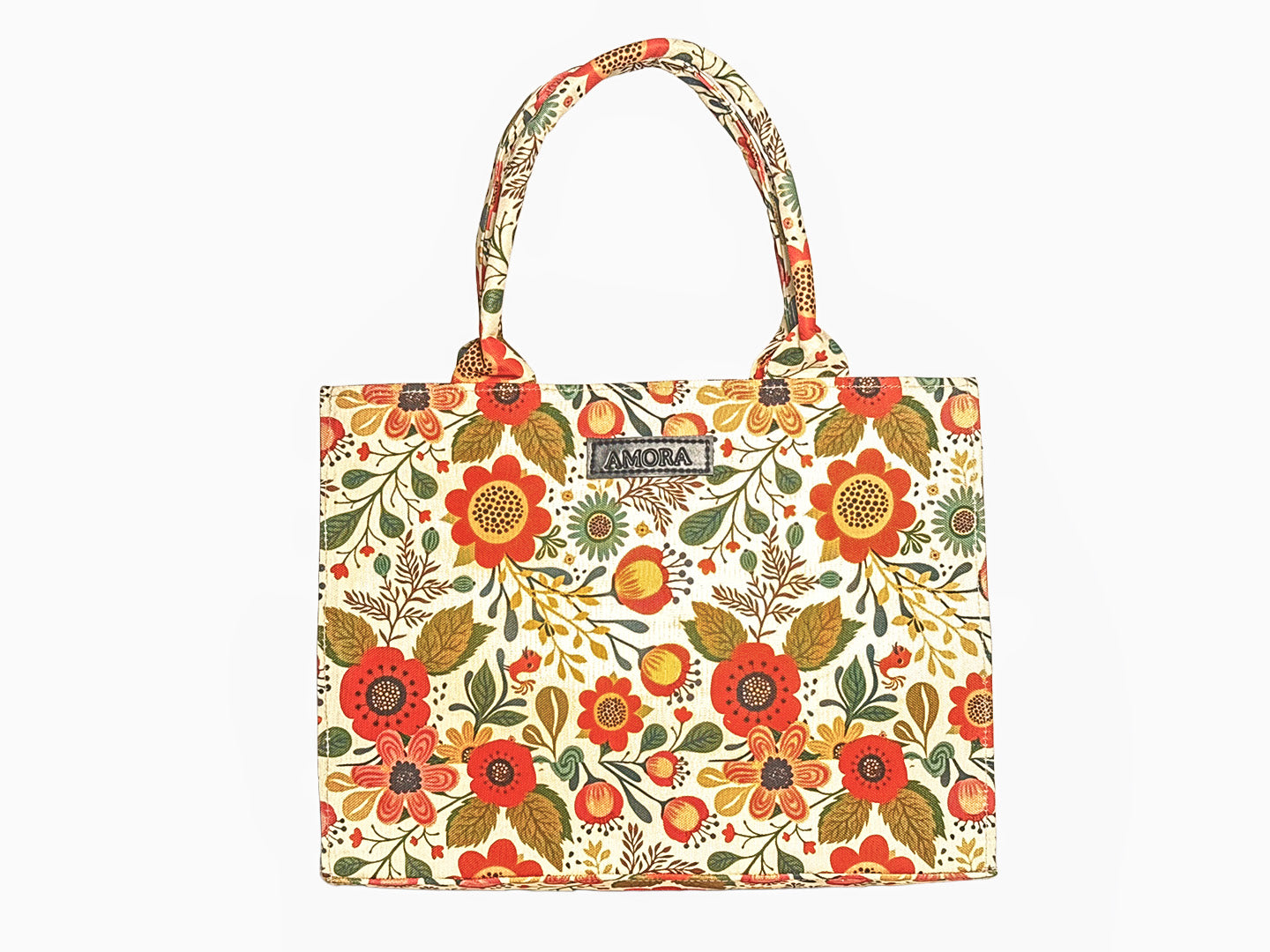 Floral in Yellow - Canvas Tote by Amora Bags